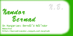 nandor bernad business card